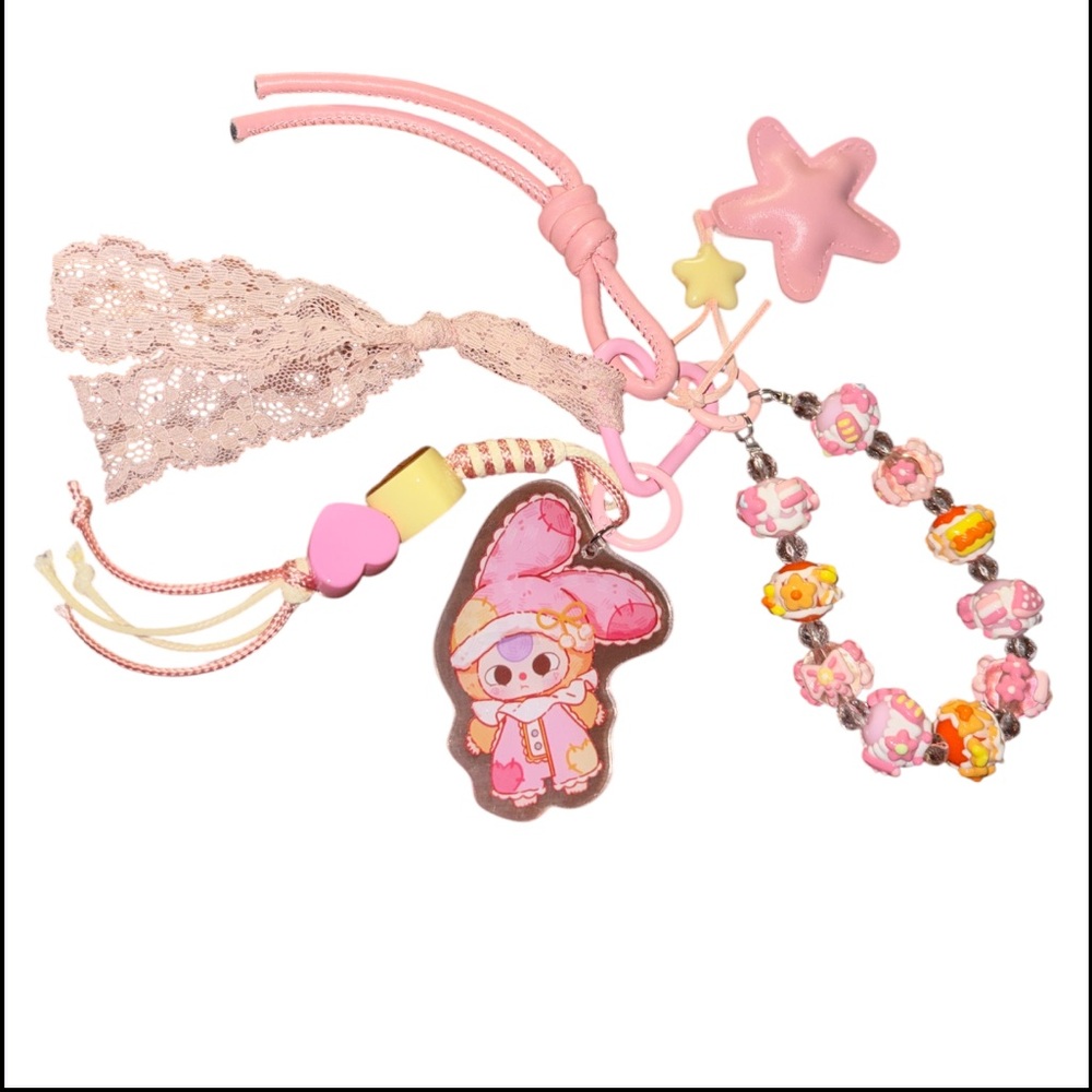 Baby three Cute Pink Character Keychain Set. Confirmed